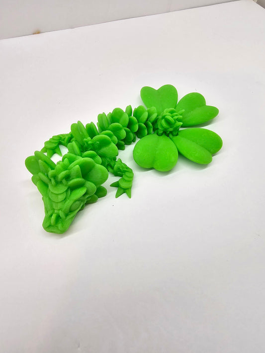 3D Printed Baby Tiny Wyvern Lucky Clover Dragon