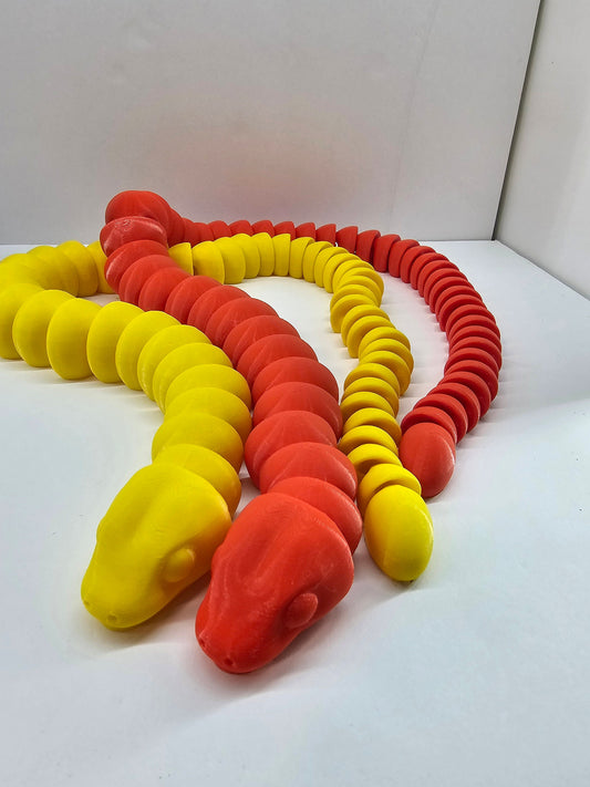 Flexi 3D Printed Snake: 29-Inch PLA Plastic Toy