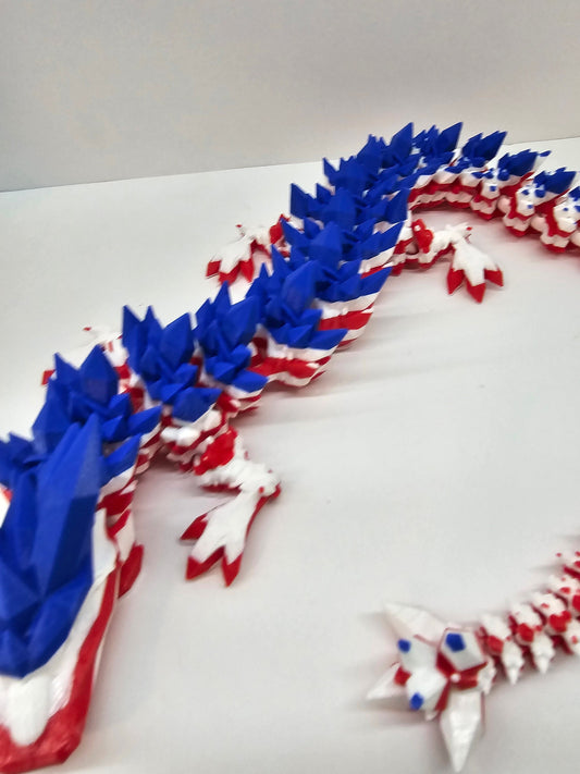 Articulated Patriotic Crystal Dragon