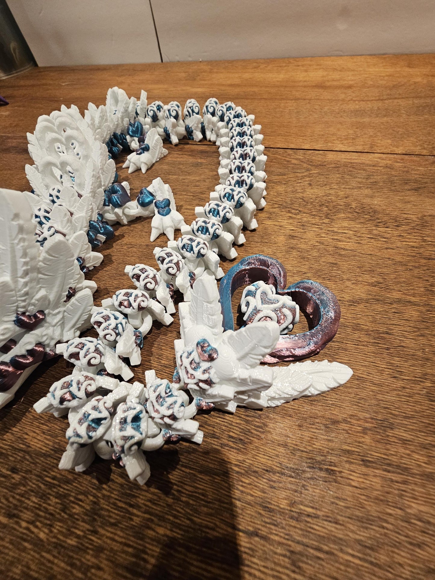 Light Heart Feather Dragon 3D Printed