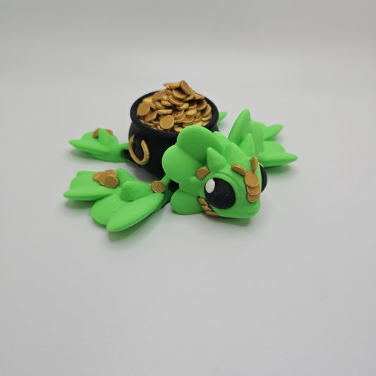 Lucky 3D Printed Turtle with Pot of Gold – St. Patrick’s Day Decor & Gift