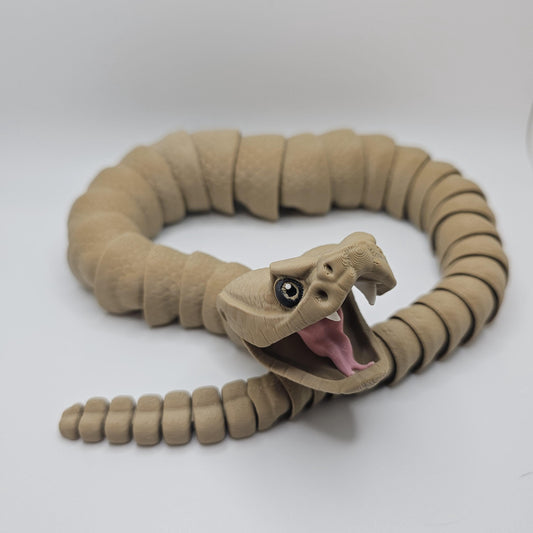 3D Printed Rattlesnake – 24 Inches Long – Articulated with Working Rattle – Custom Colors Available