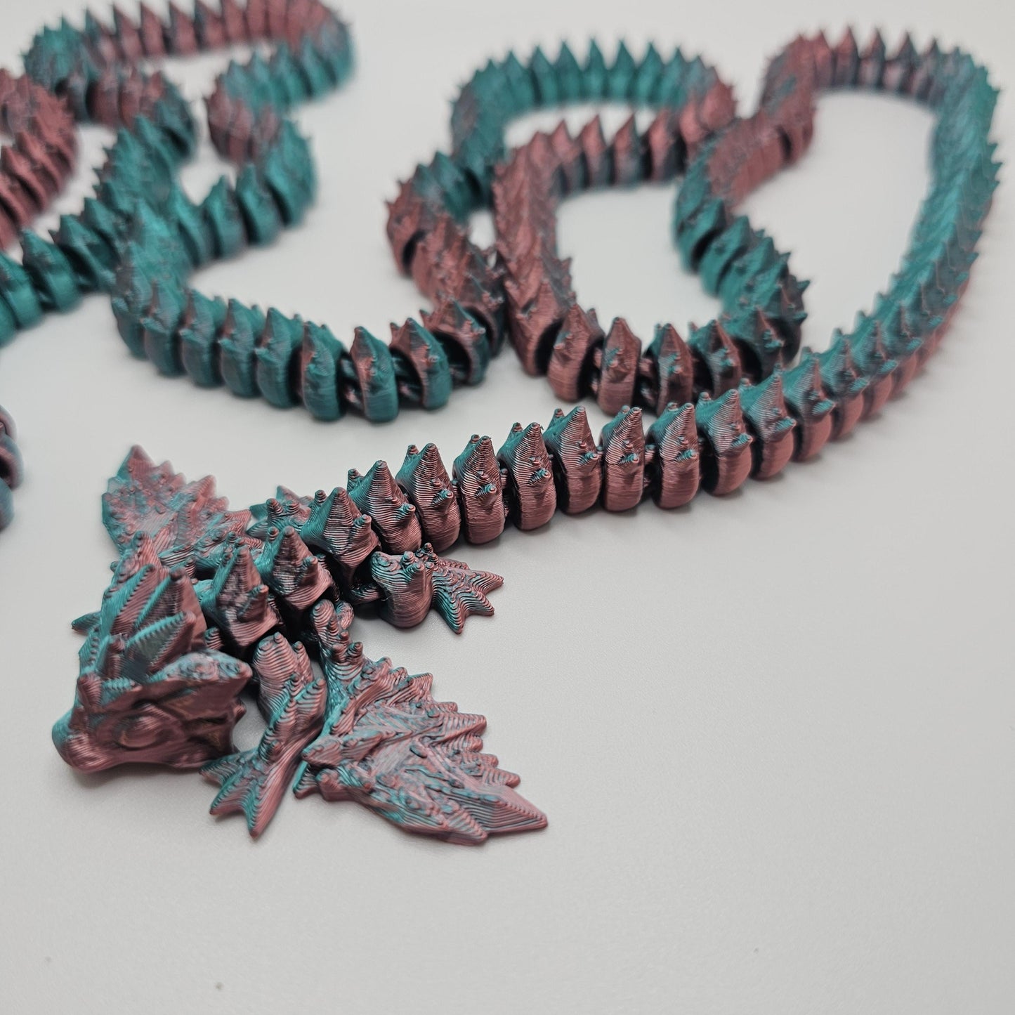 3D Printed Articulated 62" Crystal Dragon – Designed by Cinderwing3D – Custom Colors