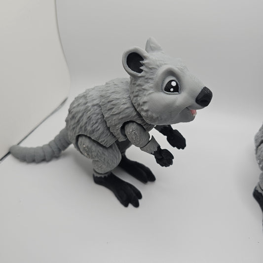 3D Printed Articulated Quokka / Koala – Designed by MatMireMakes – Custom Fur Colors