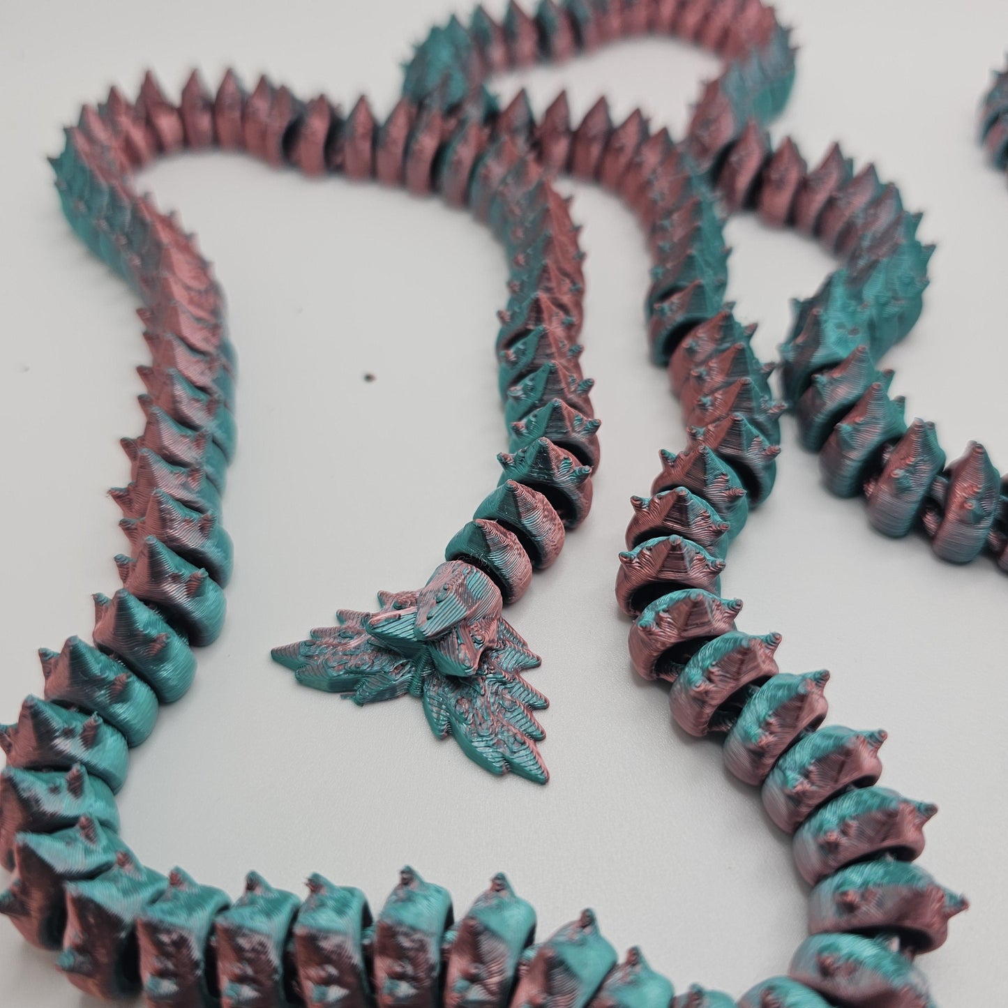 3D Printed Articulated 62" Crystal Dragon – Designed by Cinderwing3D – Custom Colors