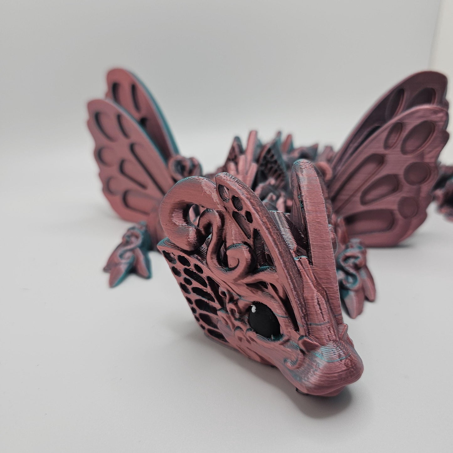 3D Printed Articulated Baby Winged Butterfly Dragon – Designed by Cinderwing3D – Custom Colors