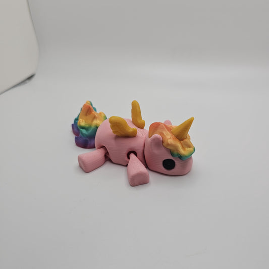3D Printed Pink Unicorn – Rainbow Magic with Gold Details!
