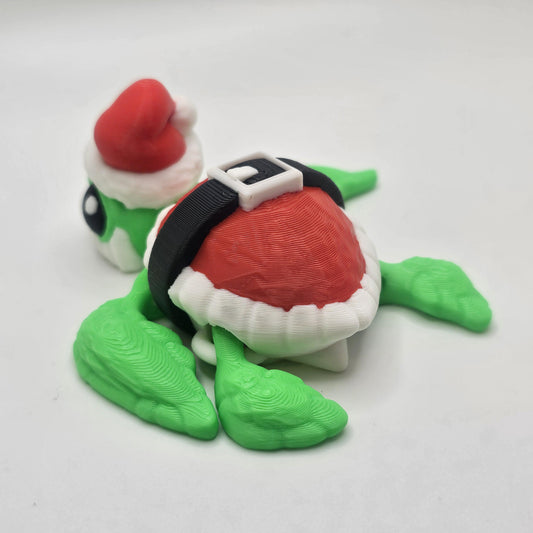 3D Printed Santa Turtle | Flexi Christmas Turtle