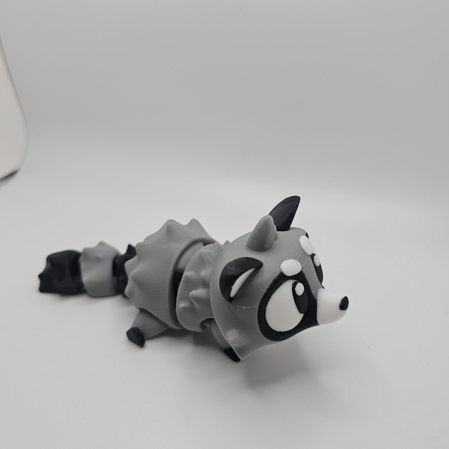 3D Printed Bright Eyed Raccoon Figurine – Multiple Sizes Available
