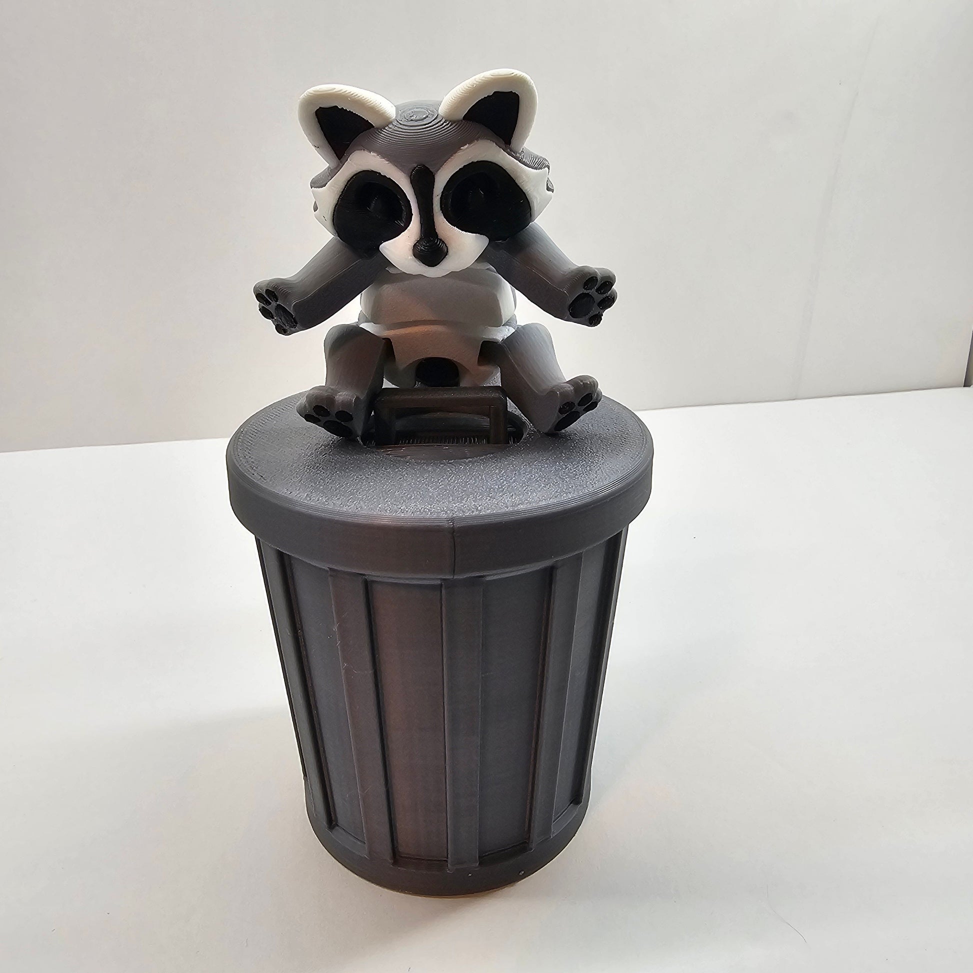Racoon and Trash Can or Log - Adorable Trash Panda
