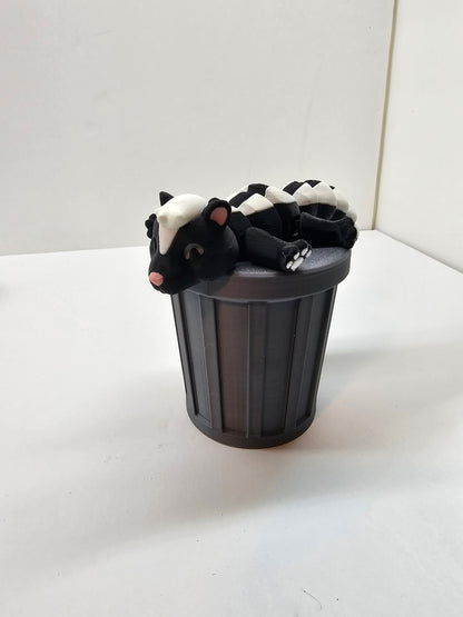 3D Printed Skunk and Trash Can