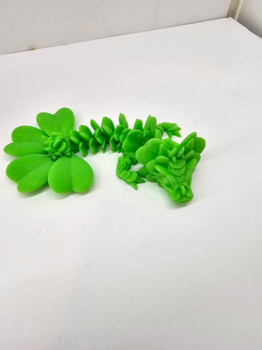 3D Printed Baby Tiny Wyvern Lucky Clover Dragon