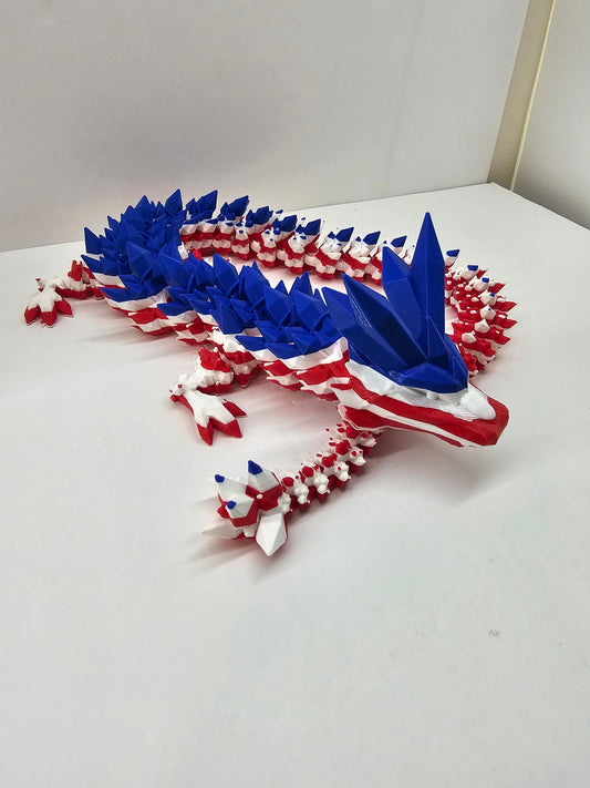 Articulated Patriotic Crystal Dragon