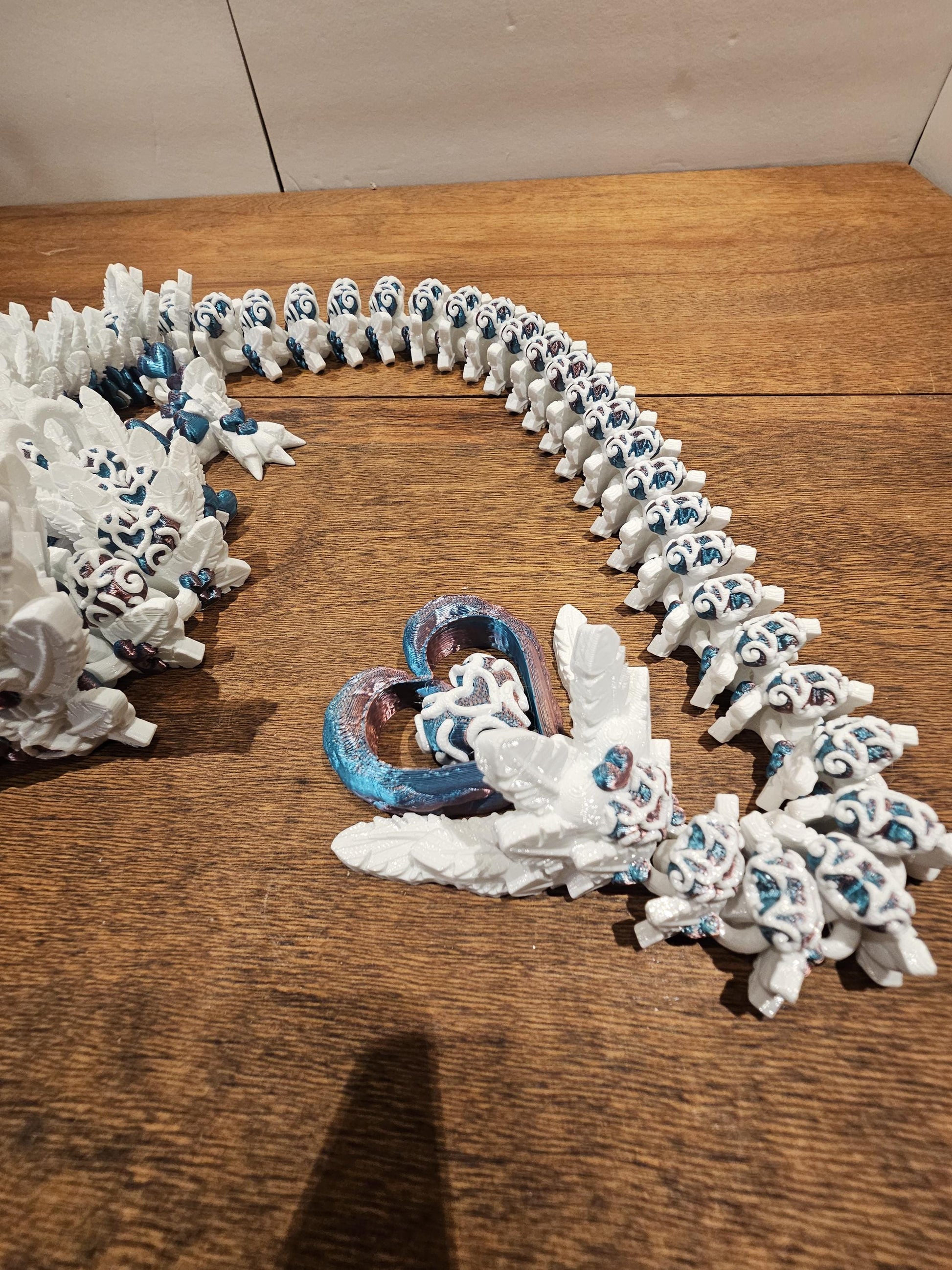 Light Heart Feather Dragon 3D Printed