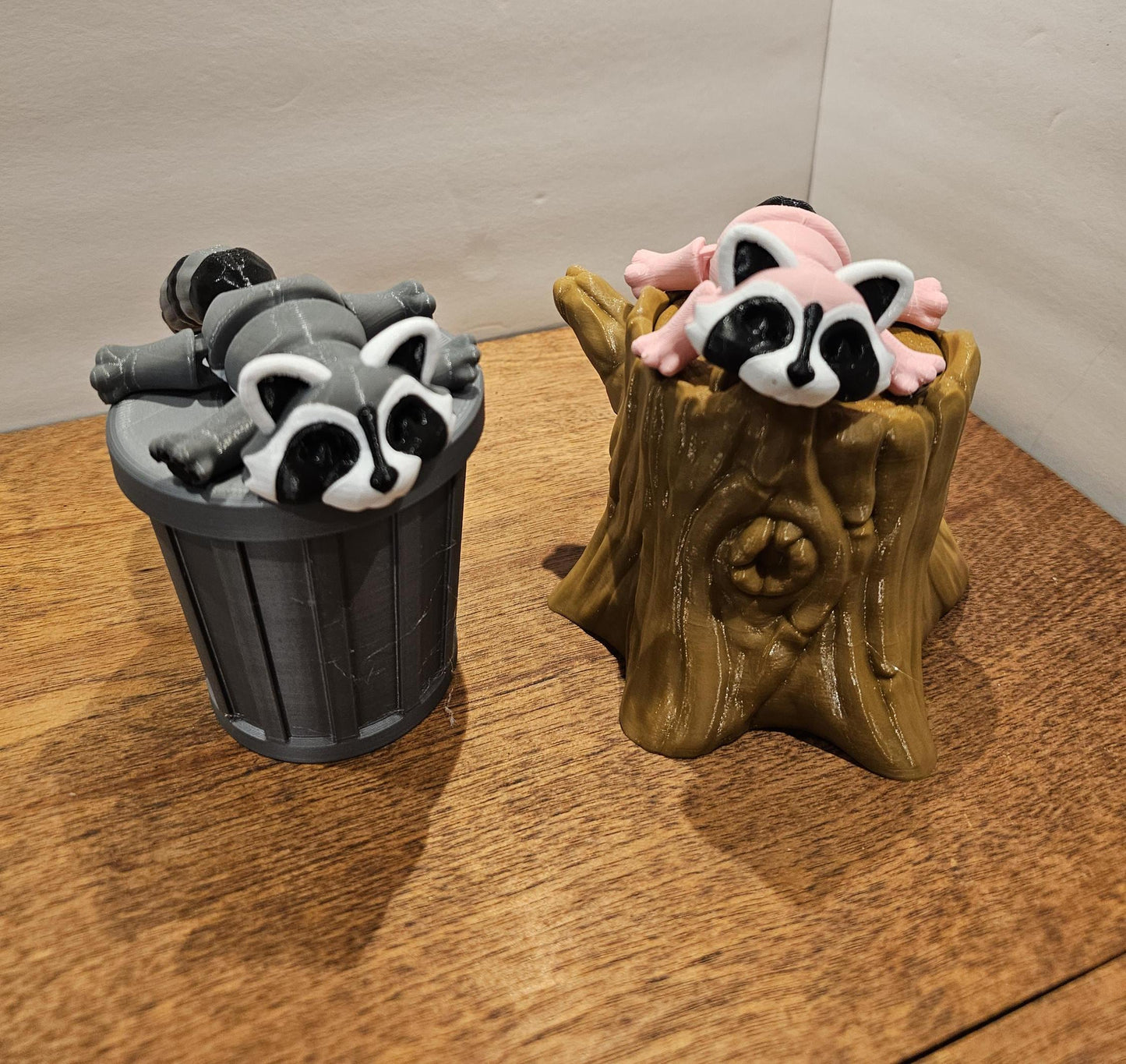 Racoon and Trash Can or Log - Adorable Trash Panda