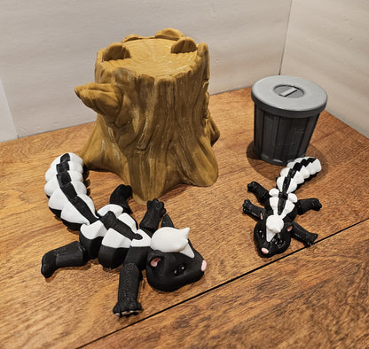 3D Printed Skunk and Trash Can