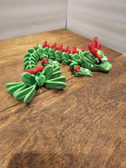 3d Printed Mistletoe Christmas Holiday Dragon