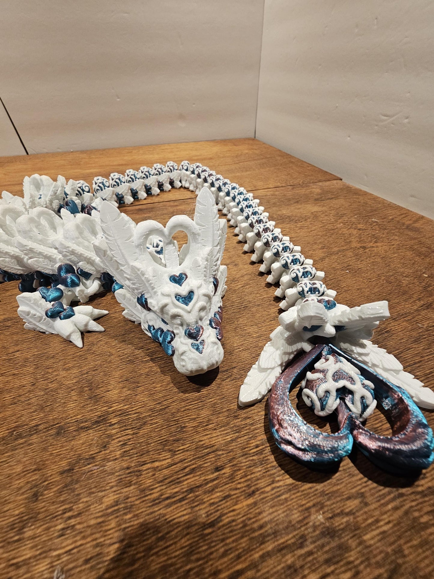 Light Heart Feather Dragon 3D Printed