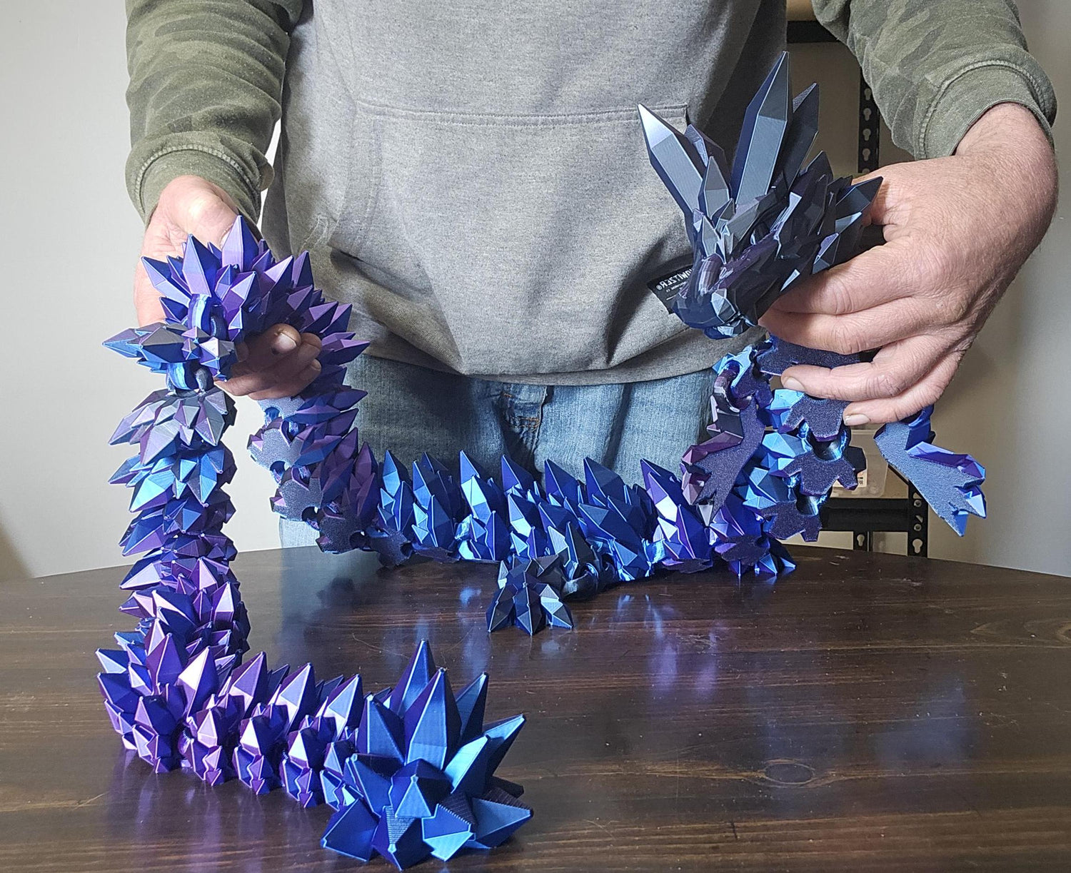 Giant 4ft Crystal Dragon 3D Printed XL Gem Dragon