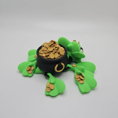 Lucky 3D Printed Turtle with Pot of Gold – St. Patrick’s Day Decor & Gift