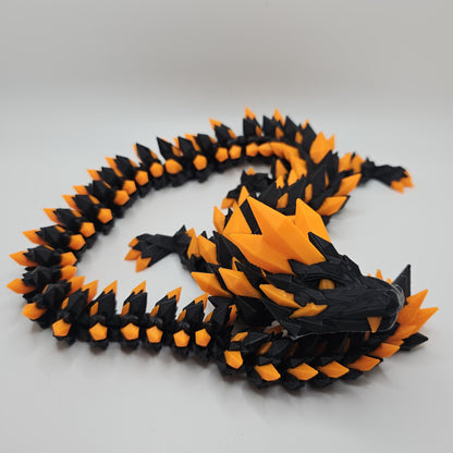 3D Printed Articulated Crystal Dragon – Designed by Cinderwing 3D – 25” Long