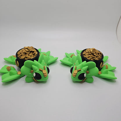 Lucky 3D Printed Turtle with Pot of Gold – St. Patrick’s Day Decor & Gift