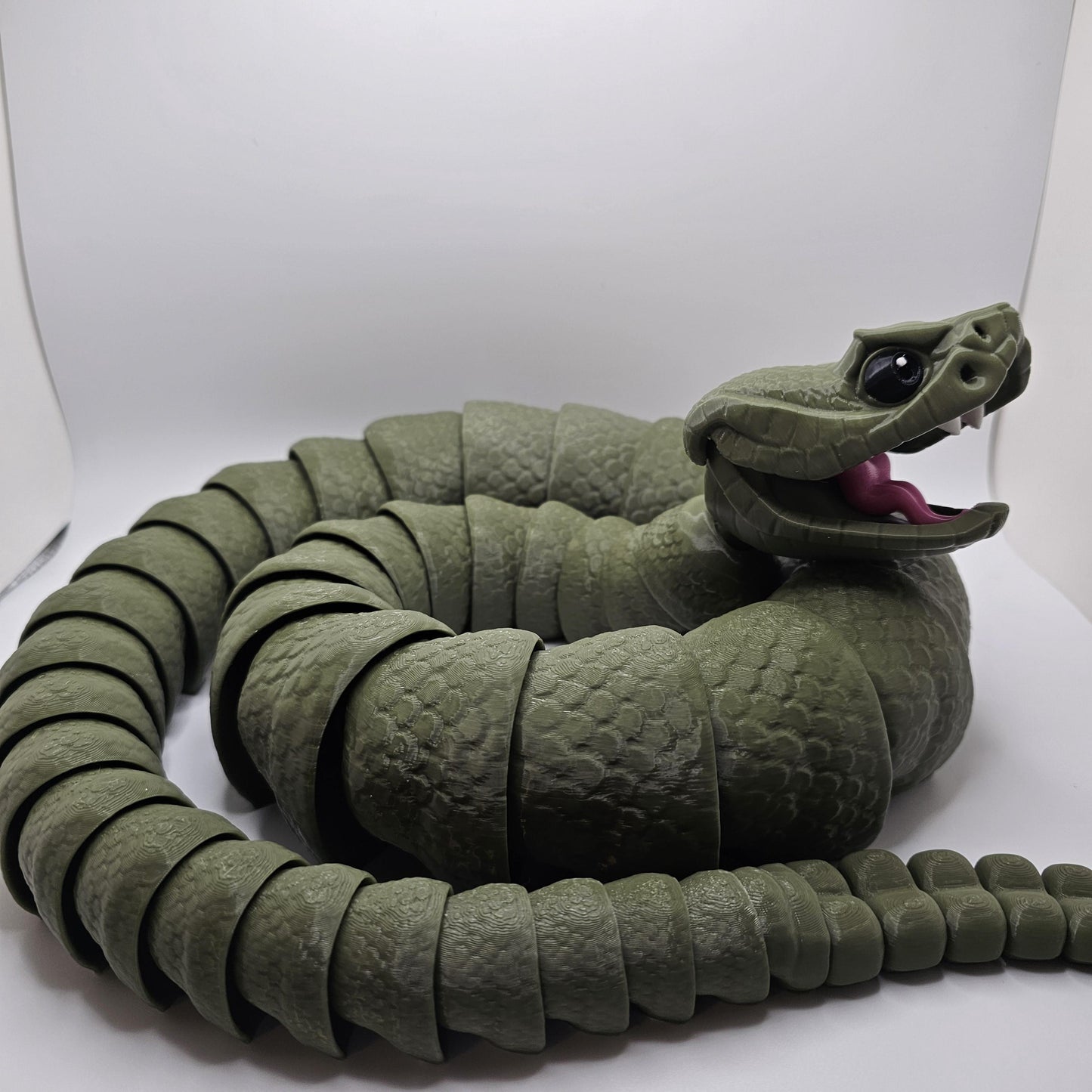 45-Inch Giant 3D-Printed Rattlesnake – Realistic & Flexible with Working Rattle