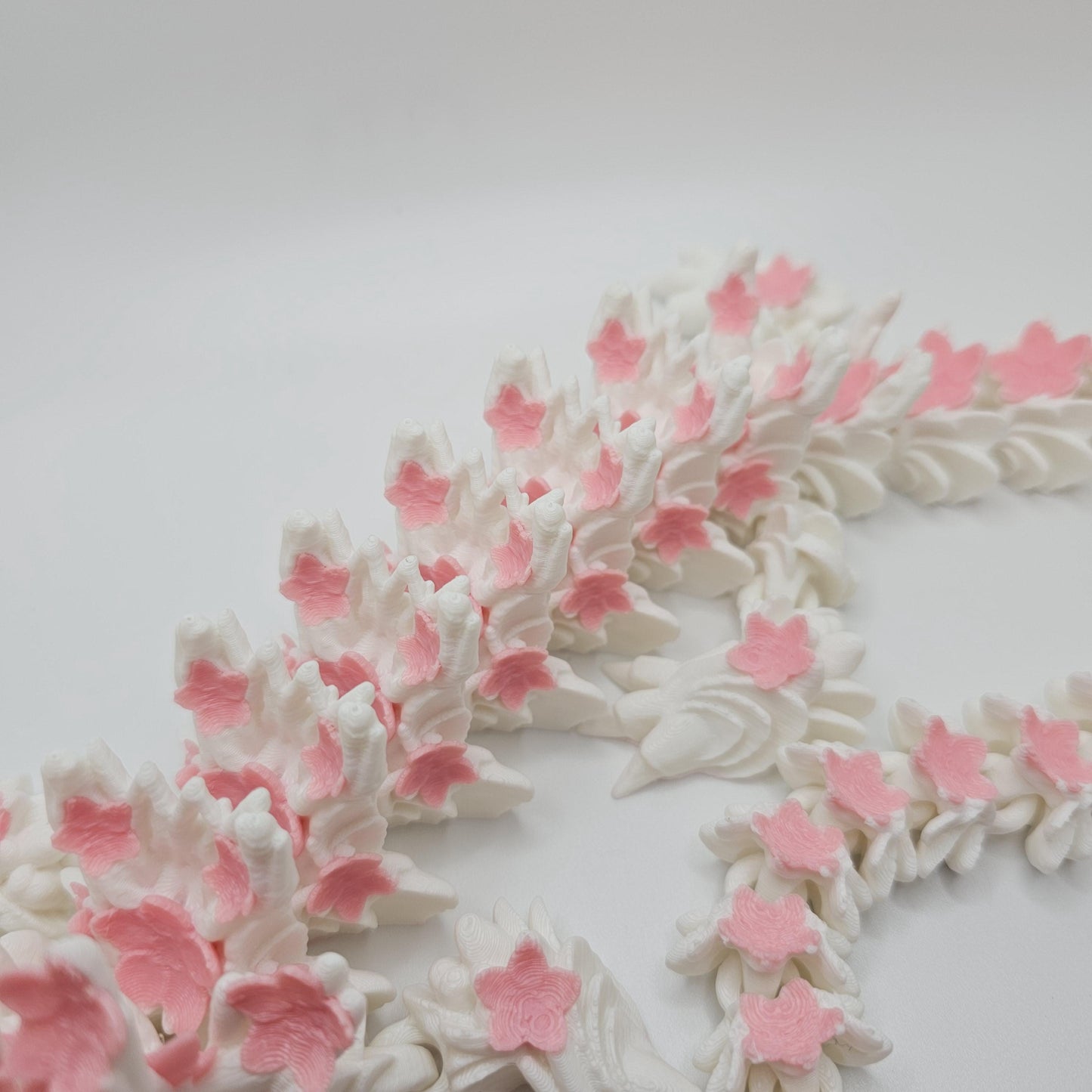 Cherry Blossom Dragon – 3D Printed Articulated Dragon by Cinderwing3D – 23” Long – Customizable Colors