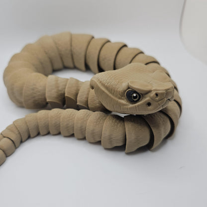 3D Printed Rattlesnake – 24 Inches Long – Articulated with Working Rattle – Custom Colors Available