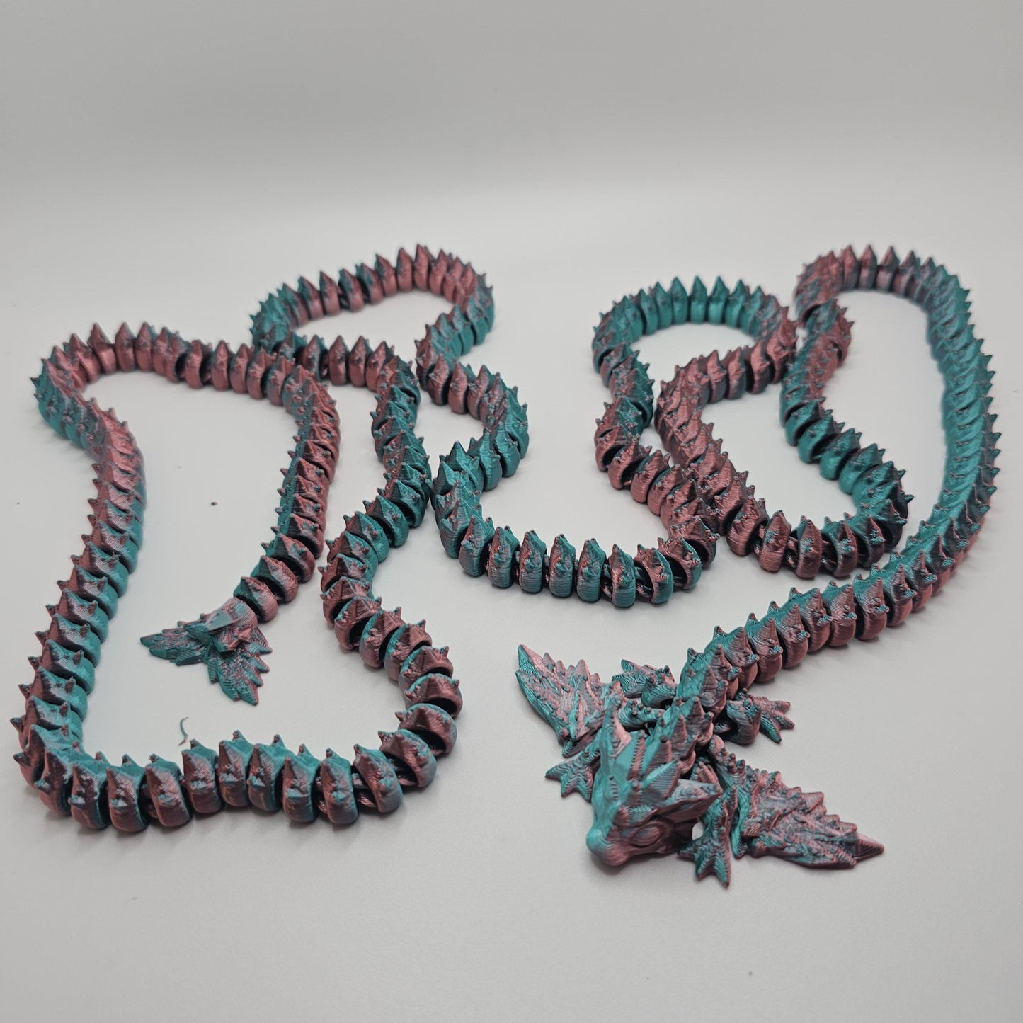 3D Printed Articulated 62" Crystal Dragon – Designed by Cinderwing3D – Custom Colors
