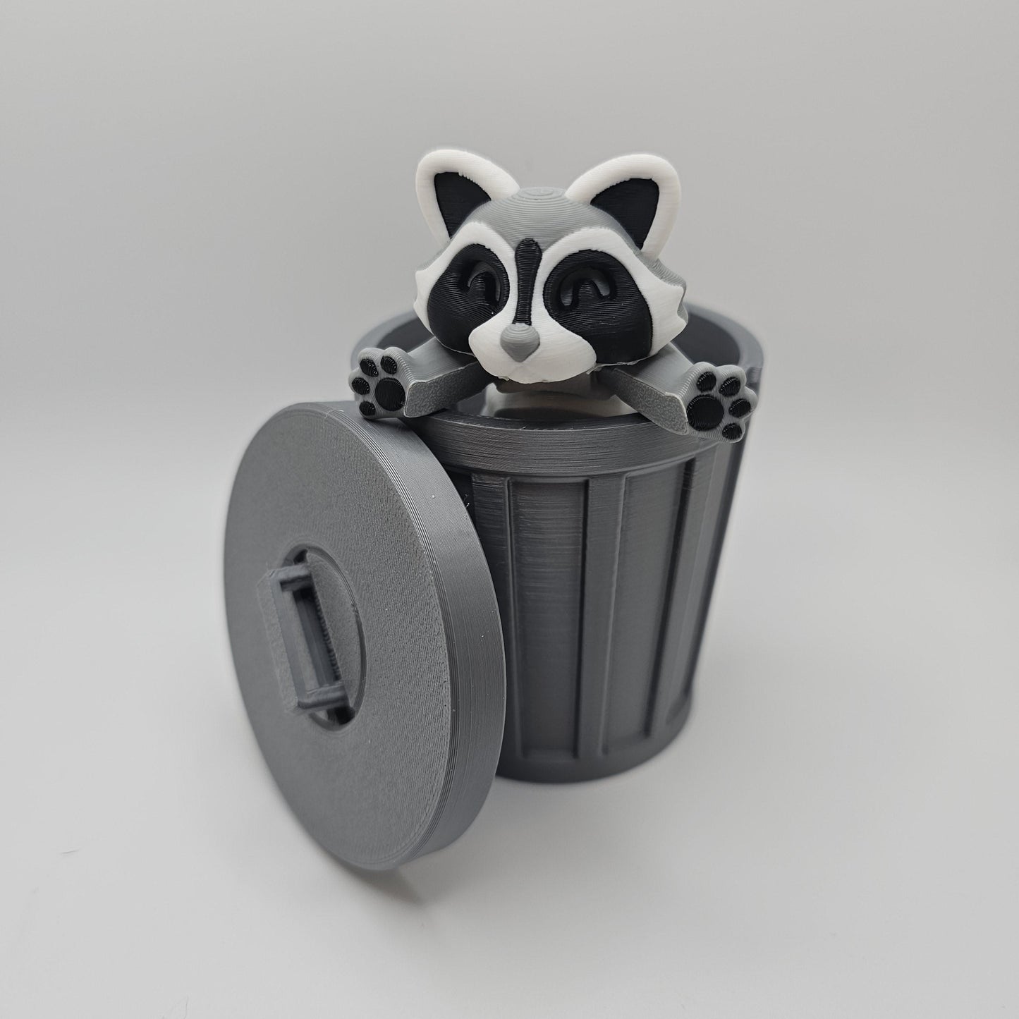 Racoon and Trash Can or Log - Adorable Trash Panda