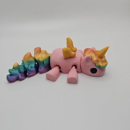 3D Printed Pink Unicorn – Rainbow Magic with Gold Details!