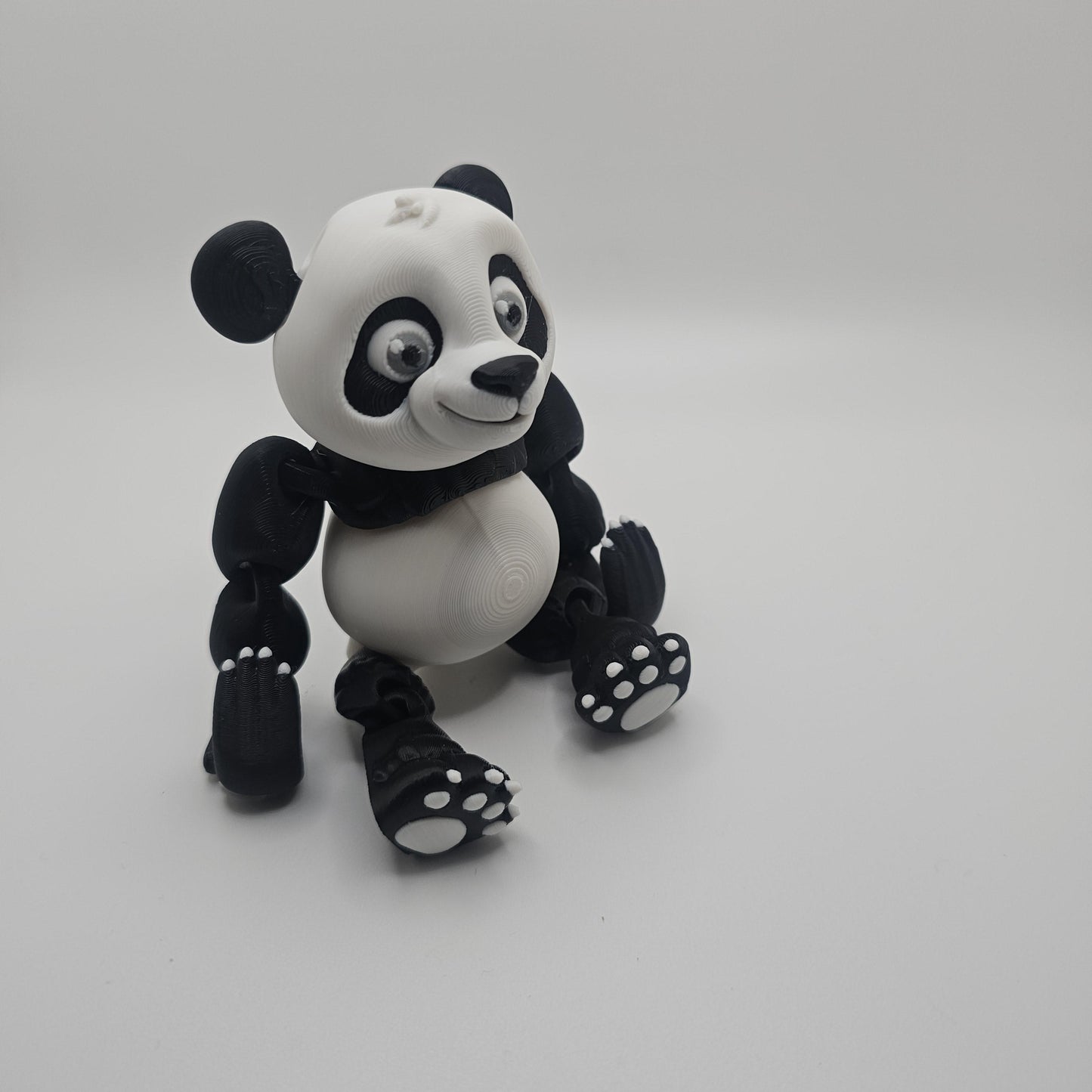 3D Printed Panda – Articulated Flexi Panda, Optional Display Stand