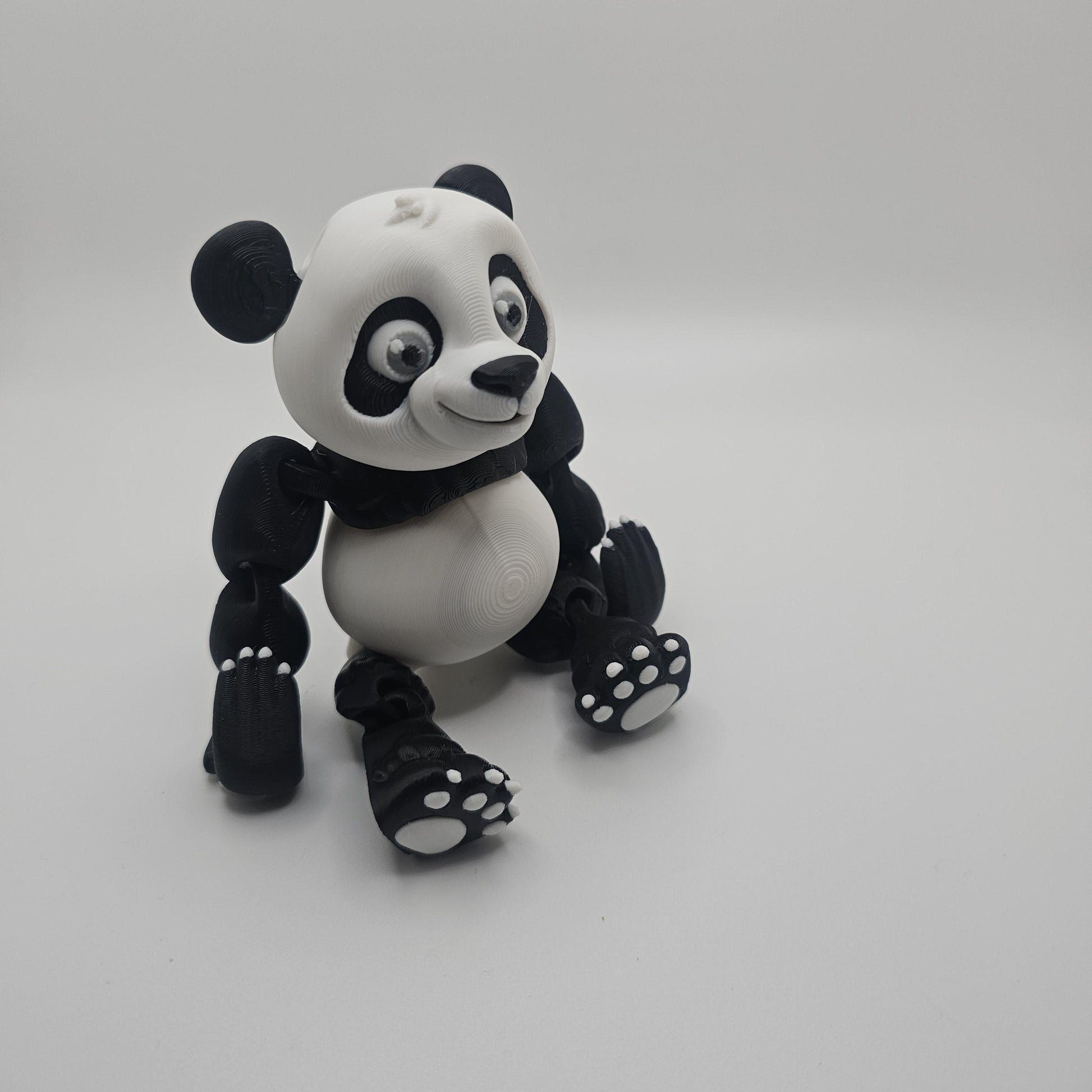 3D Printed Panda – Articulated Flexi Panda, Optional Display Stand