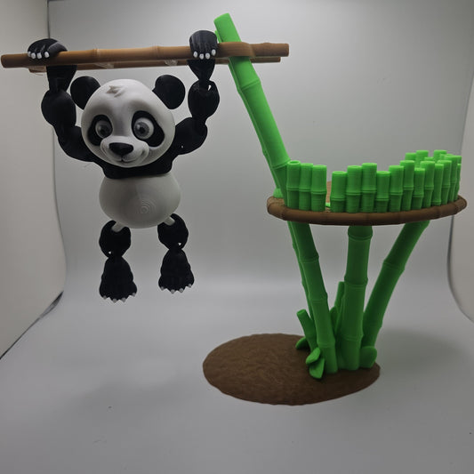 3D Printed Panda – Articulated Flexi Panda, Optional Display Stand