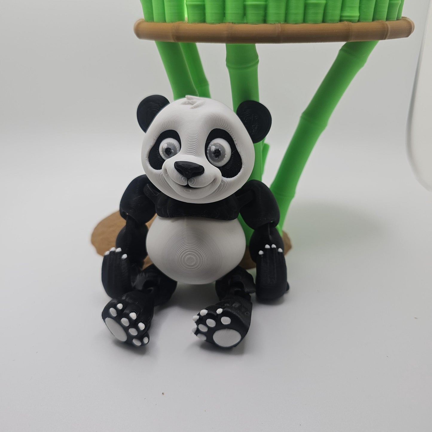 3D Printed Panda – Articulated Flexi Panda, Optional Display Stand