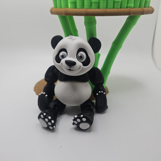 3D Printed Panda – Articulated Flexi Panda, Optional Display Stand