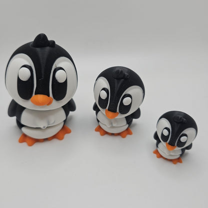 3D Printed Bright-Eyed Penguin Figurine – Multiple Sizes Available