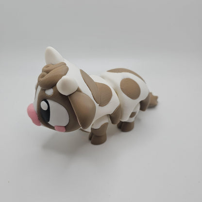3D Printed Bright-Eyed Cow Figurine – Multiple Sizes & Colors