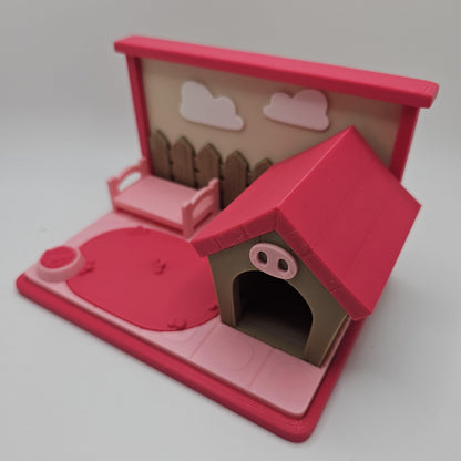 3D Printed Bright-Eyed Piglets & Playset – Farm Animal Set