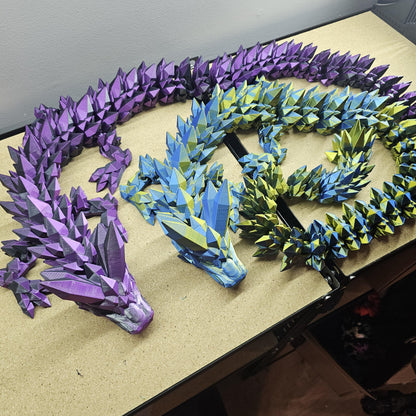 Giant 4ft and 6ft Crystal Dragon 3D Printed XL Gem Dragon