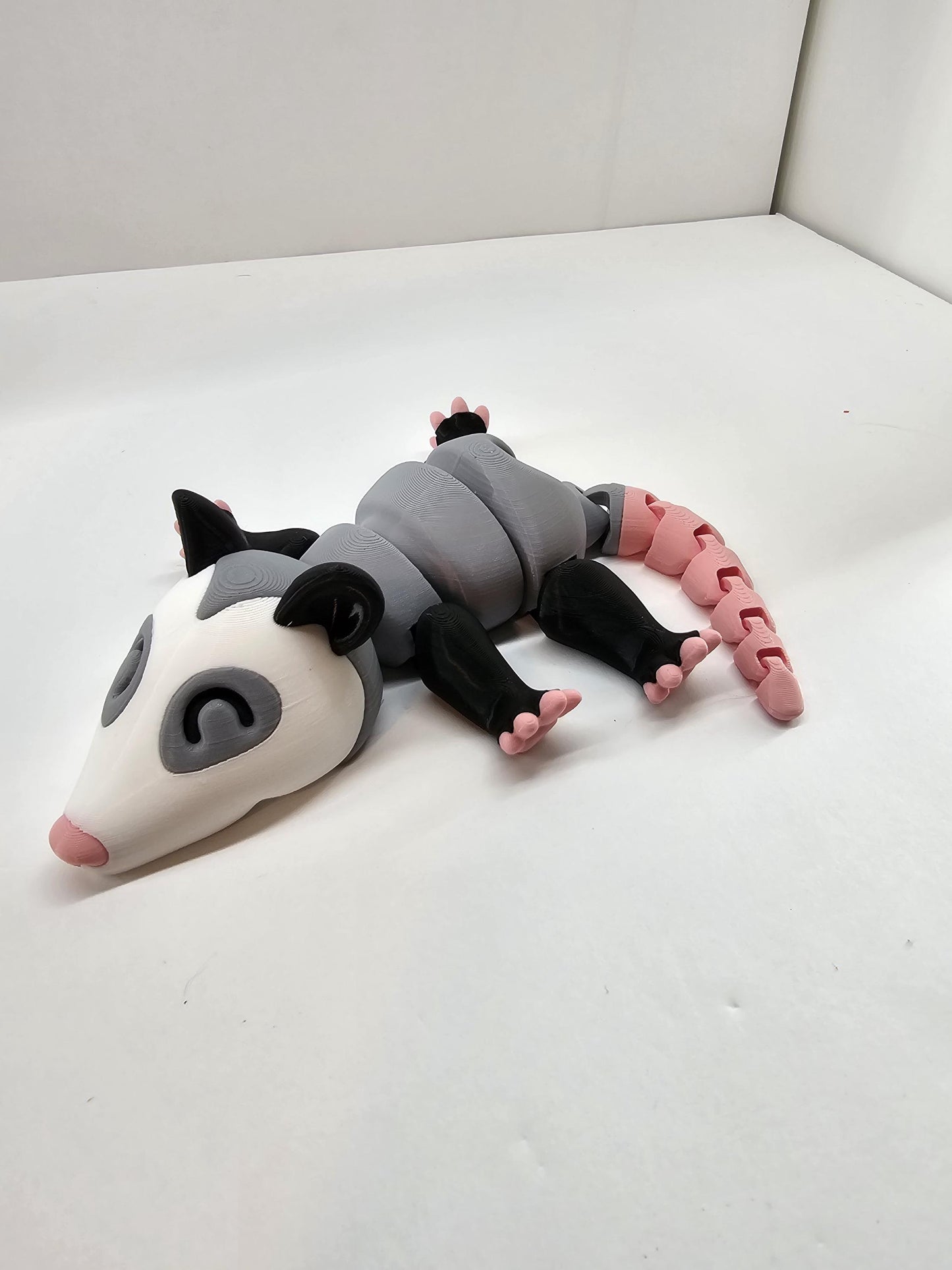 3D Printed Opossum & Trash Can Figurine Set