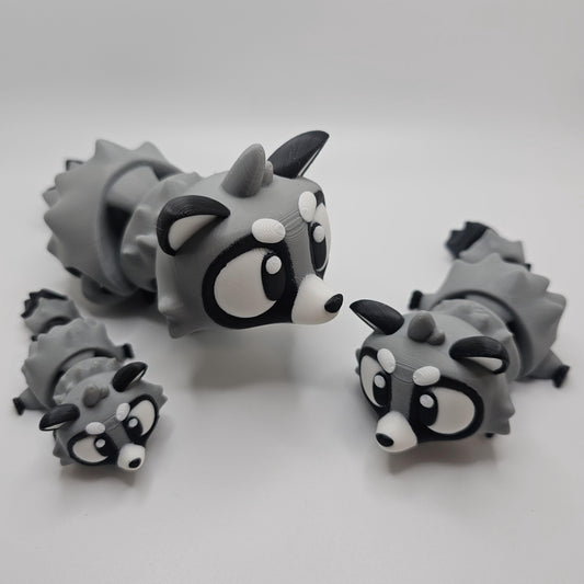3D Printed Bright Eyed Raccoon Figurine – Multiple Sizes Available