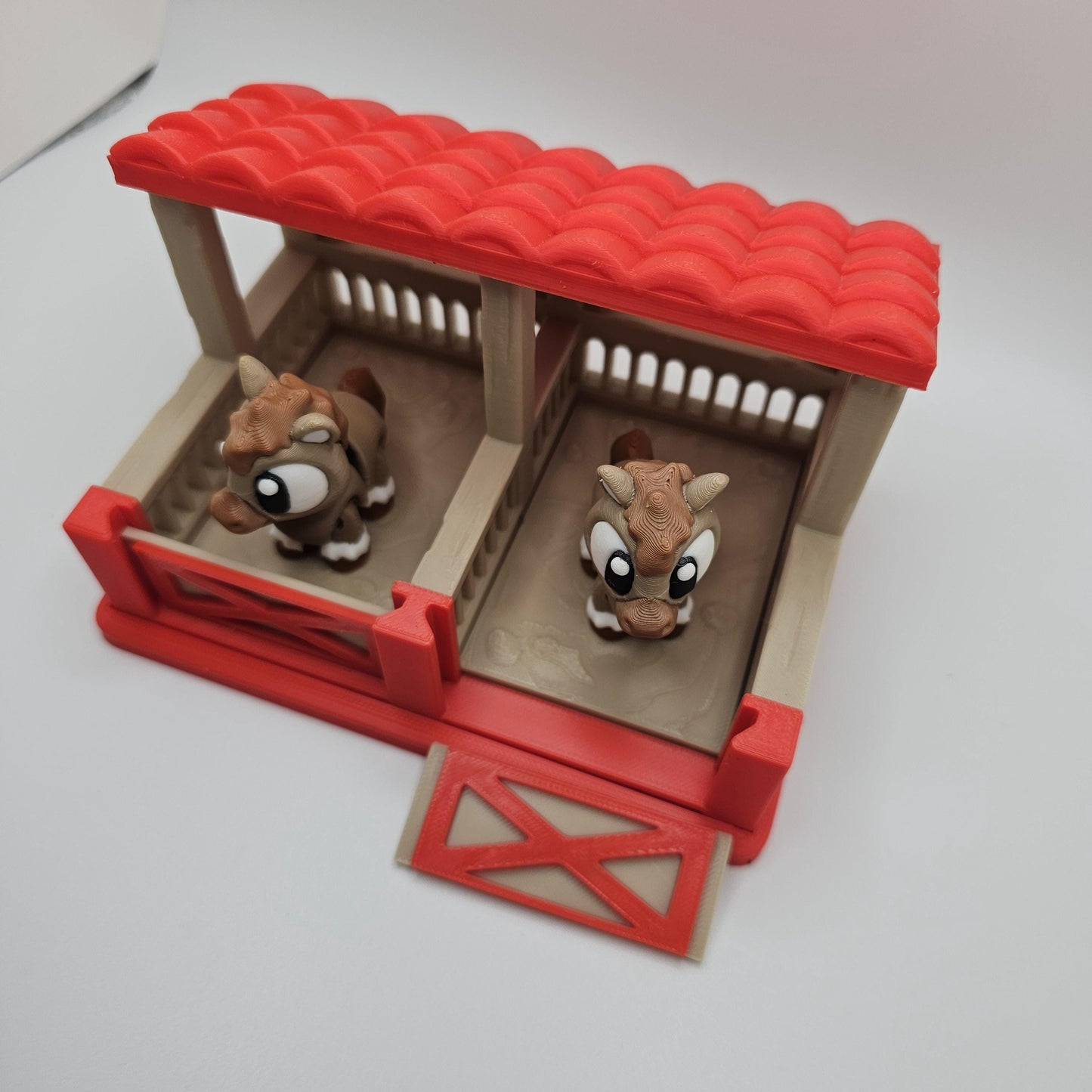 3D Printed Bright-Eyed Horses & Stable Playset – Farm Toy Display