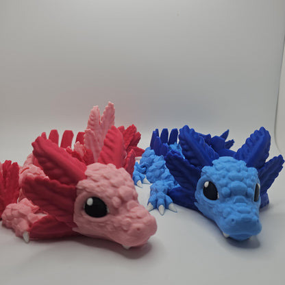 3D Printed Baby Axolotl Dragon – Winged or Wingless