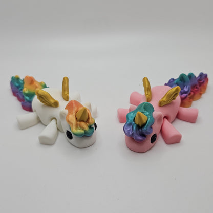 3D Printed Pink Unicorn – Rainbow Magic with Gold Details!