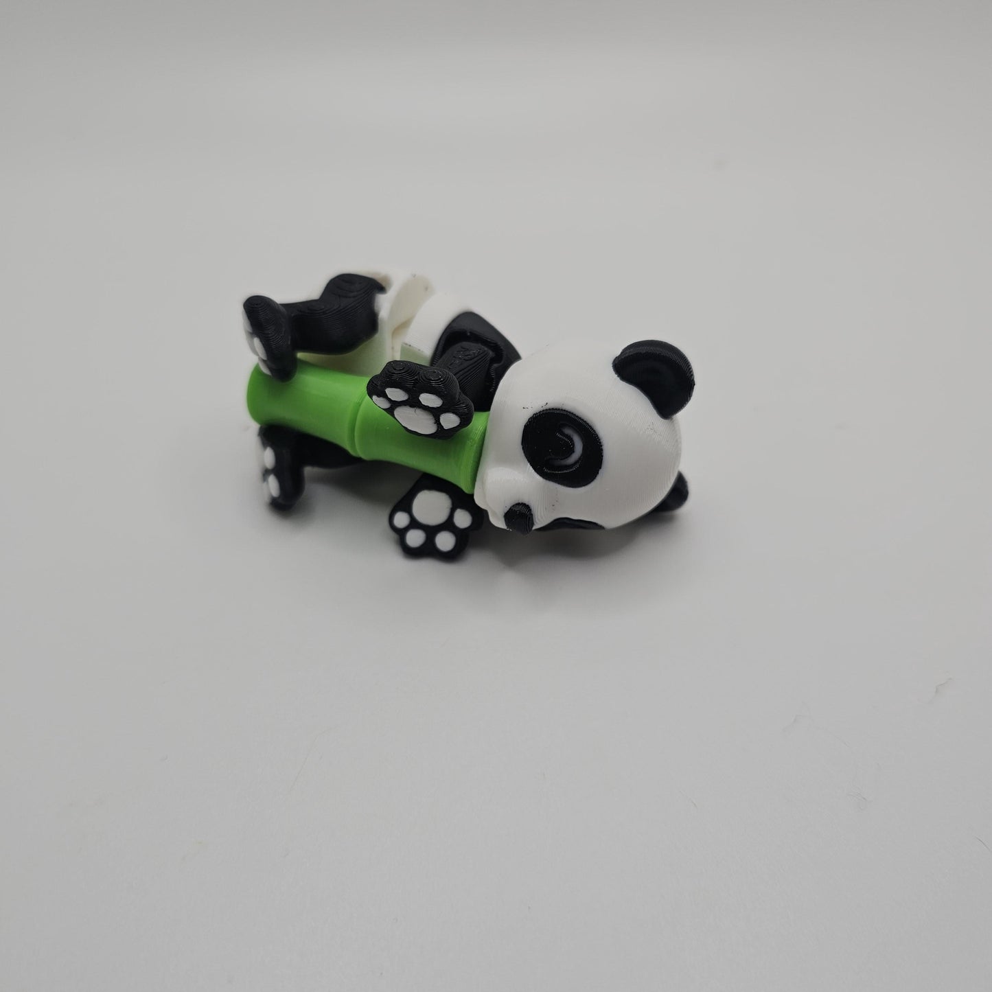 3D Printed Panda Figurine with Bamboo