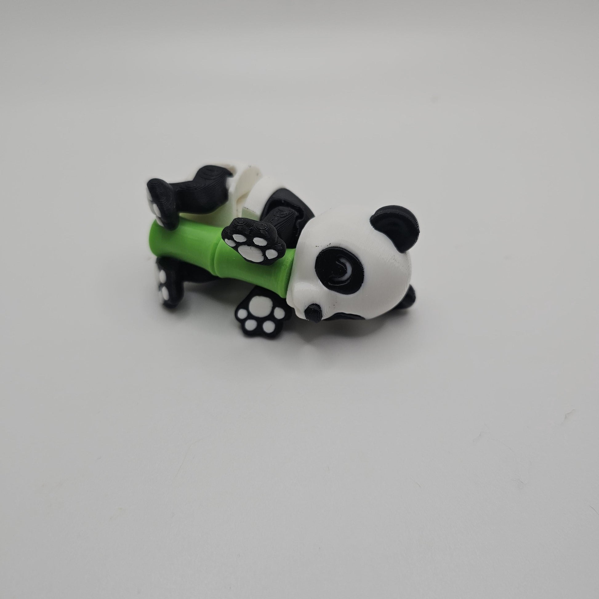 3D Printed Panda Figurine with Bamboo