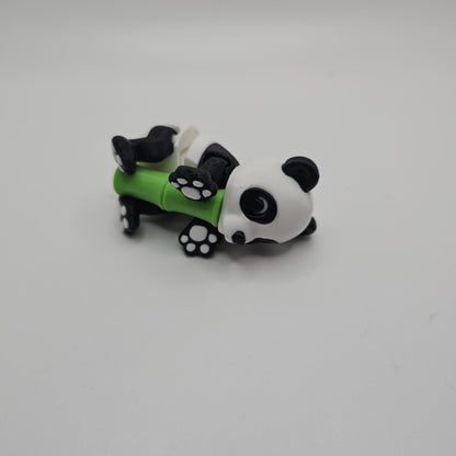 3D Printed Panda Figurine with Bamboo