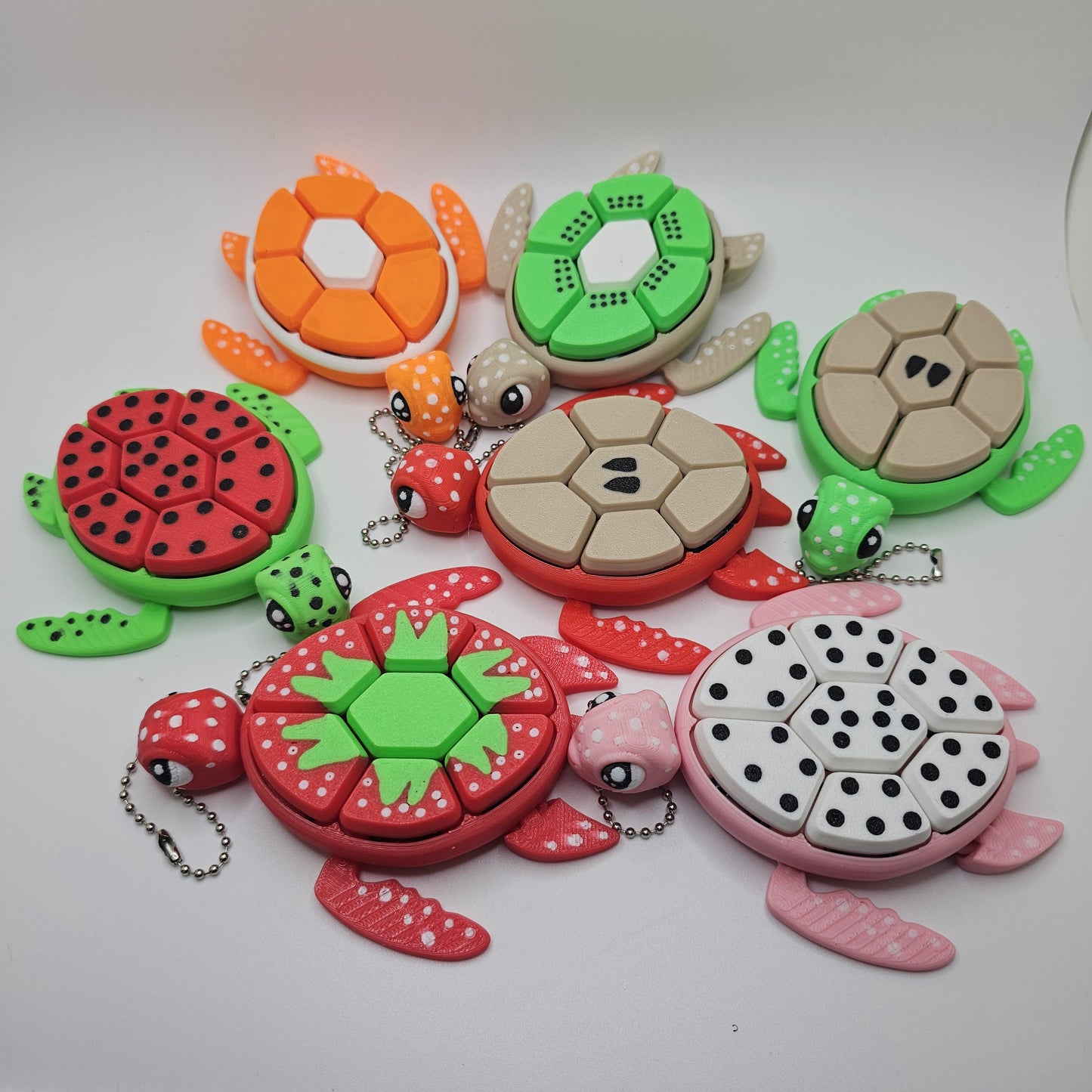 3D Printed Fruit Sea Turtle Clickers – 7 Fun Versions